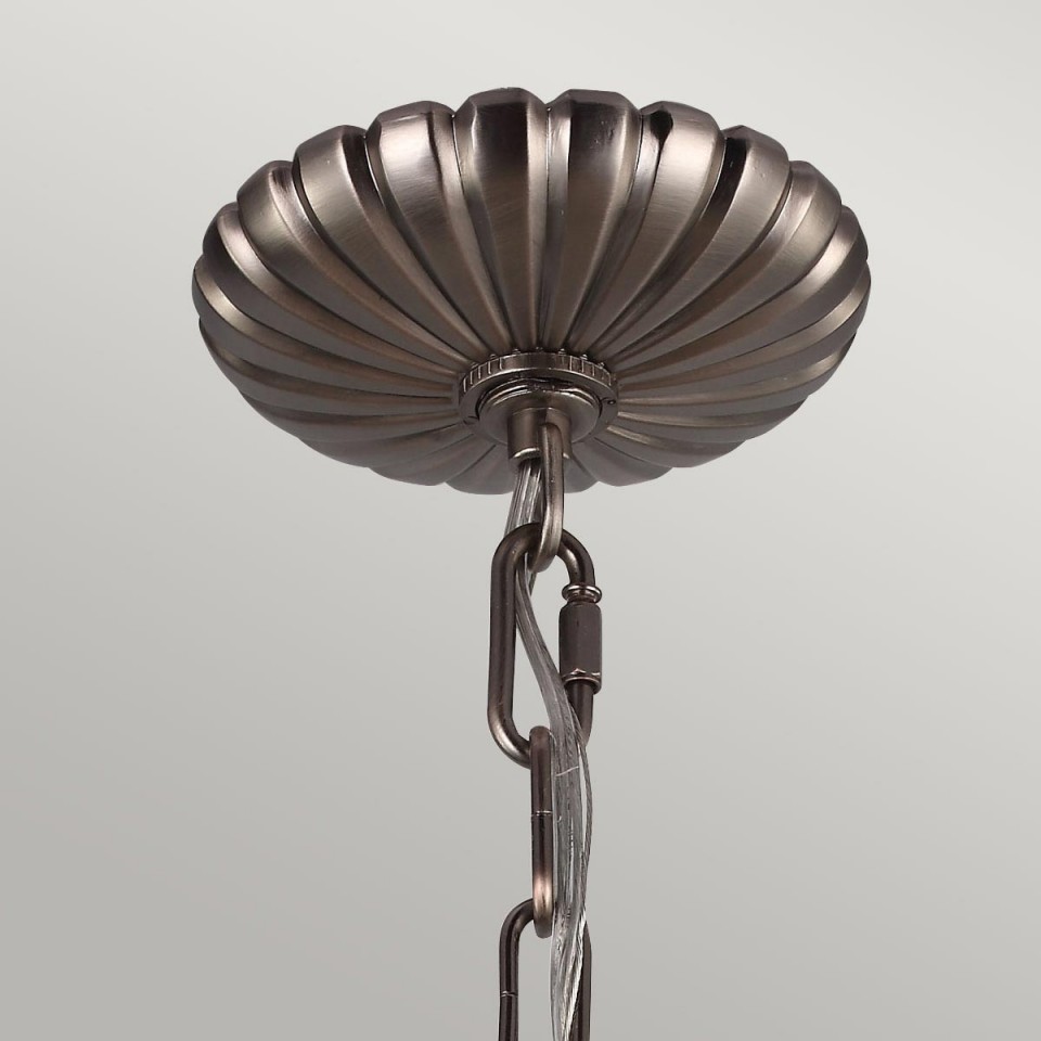 Adams 4-Lt Ceiling Lamp Antique Nickel/Clear 49.8cm