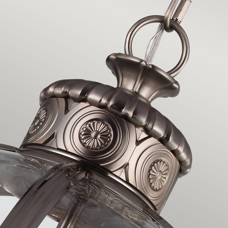 Adams 4-Lt Ceiling Lamp Antique Nickel/Clear 49.8cm