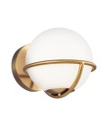 Apollo 1-Lt Wall Lamp Burnished Brass/White 17.1cm