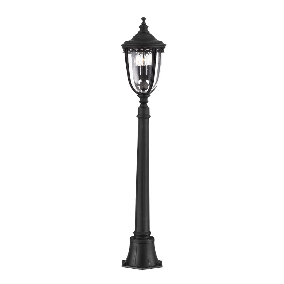 English Bridle 3-Lt Medium Outdoor Pillar Light Black 118cm