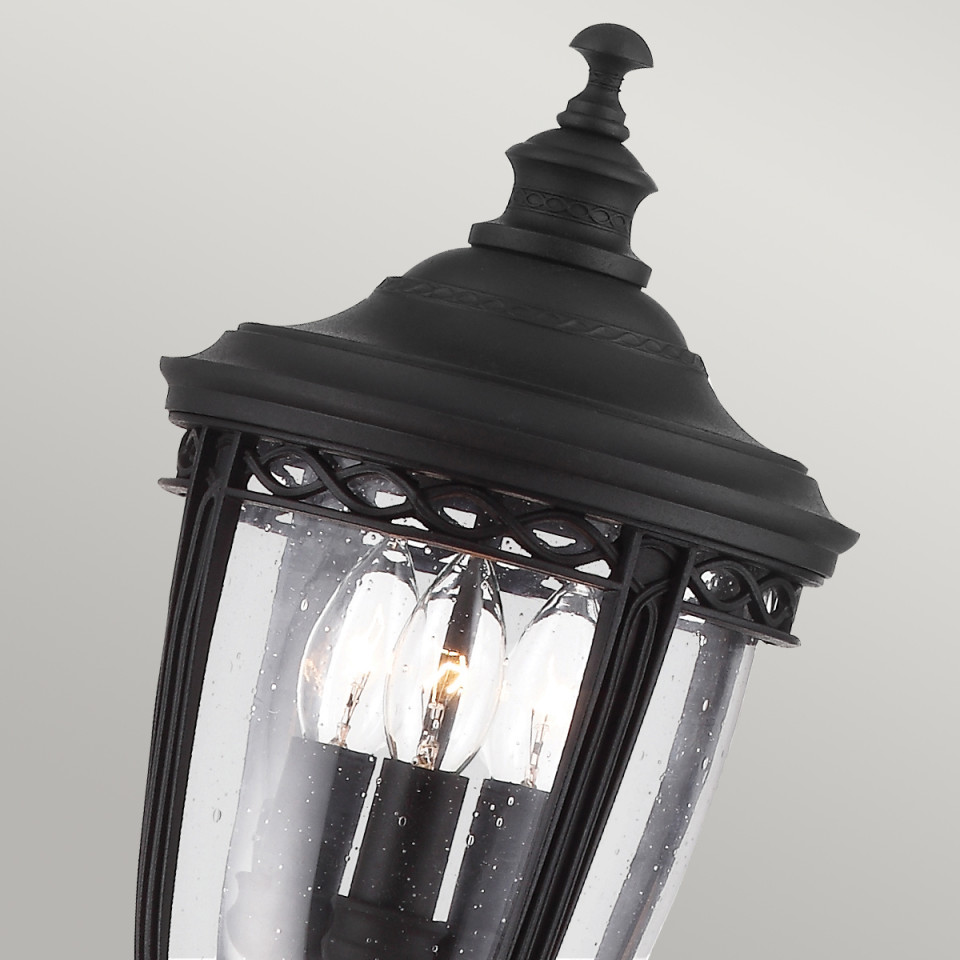 English Bridle 3-Lt Medium Outdoor Pillar Light Black 118cm