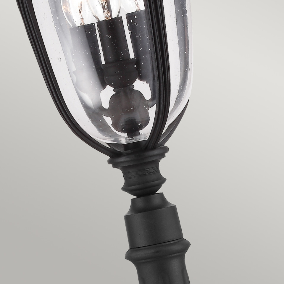 English Bridle 3-Lt Medium Outdoor Pillar Light Black 118cm