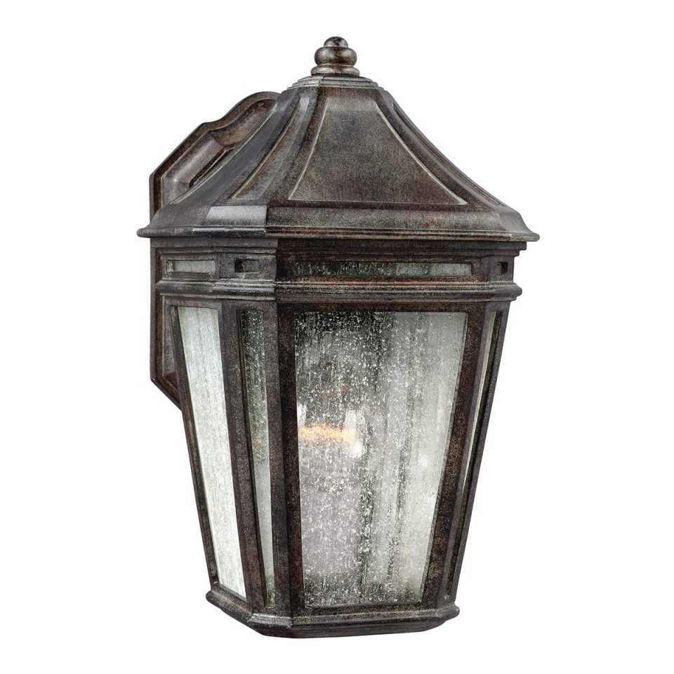 Londontowne 1-Lt Outdoor Wall Light Weathered Chestnut/Glass 29.7cm IP44