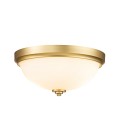 Malibu 2 Flush Fitting Light Brushed Brass/White 33.5cm IP44