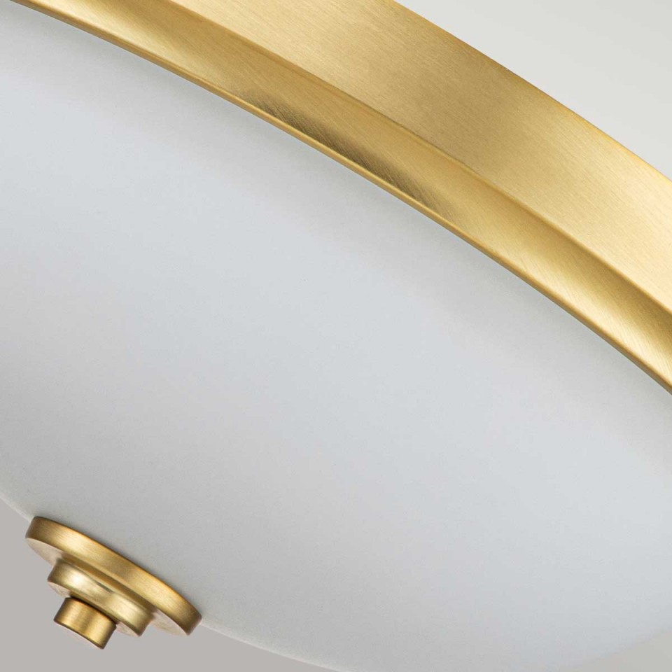 Malibu 2 Flush Fitting Light Brushed Brass/White 33.5cm IP44