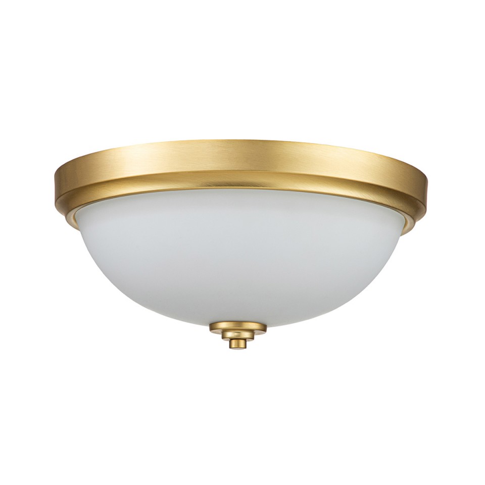 Malibu 2 Flush Fitting Light Brushed Brass/White 33.5cm IP44