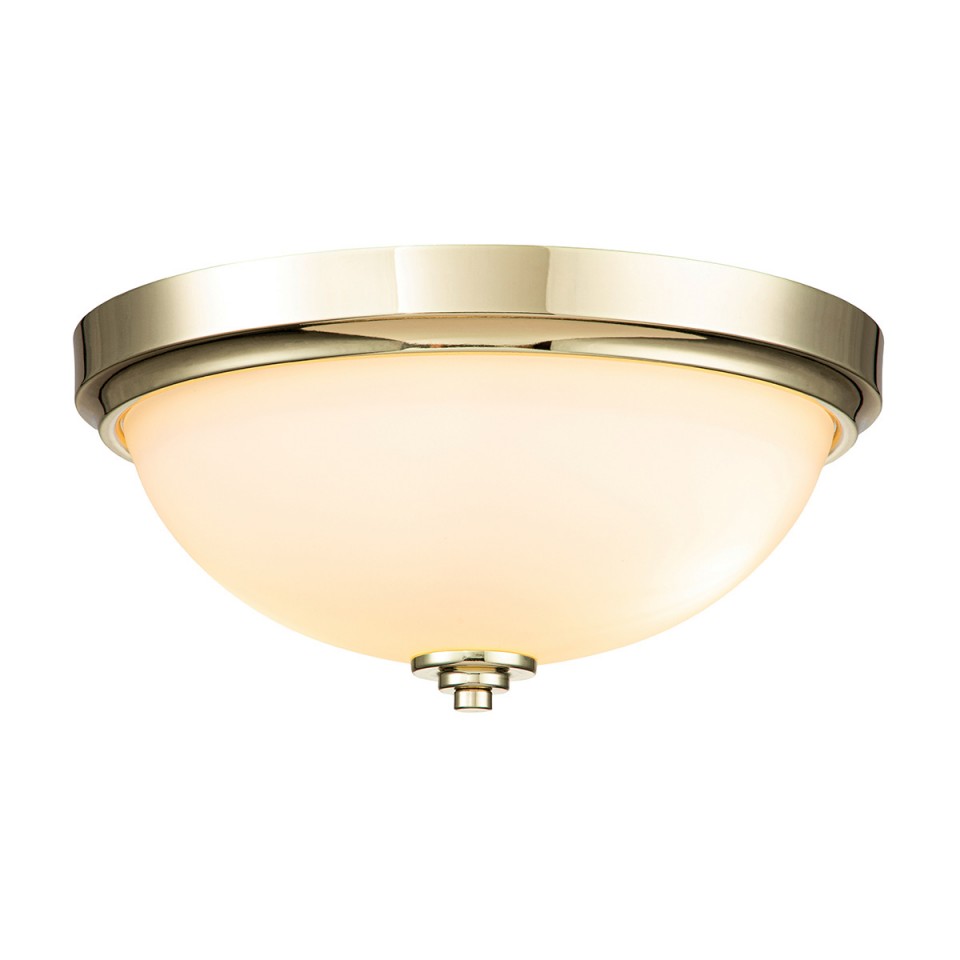 Malibu 2 Flush Fitting Light Polished Brass/White 33.5cm IP44