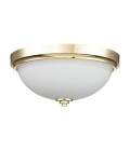 Malibu 2 Flush Fitting Light Polished Brass/White 33.5cm IP44