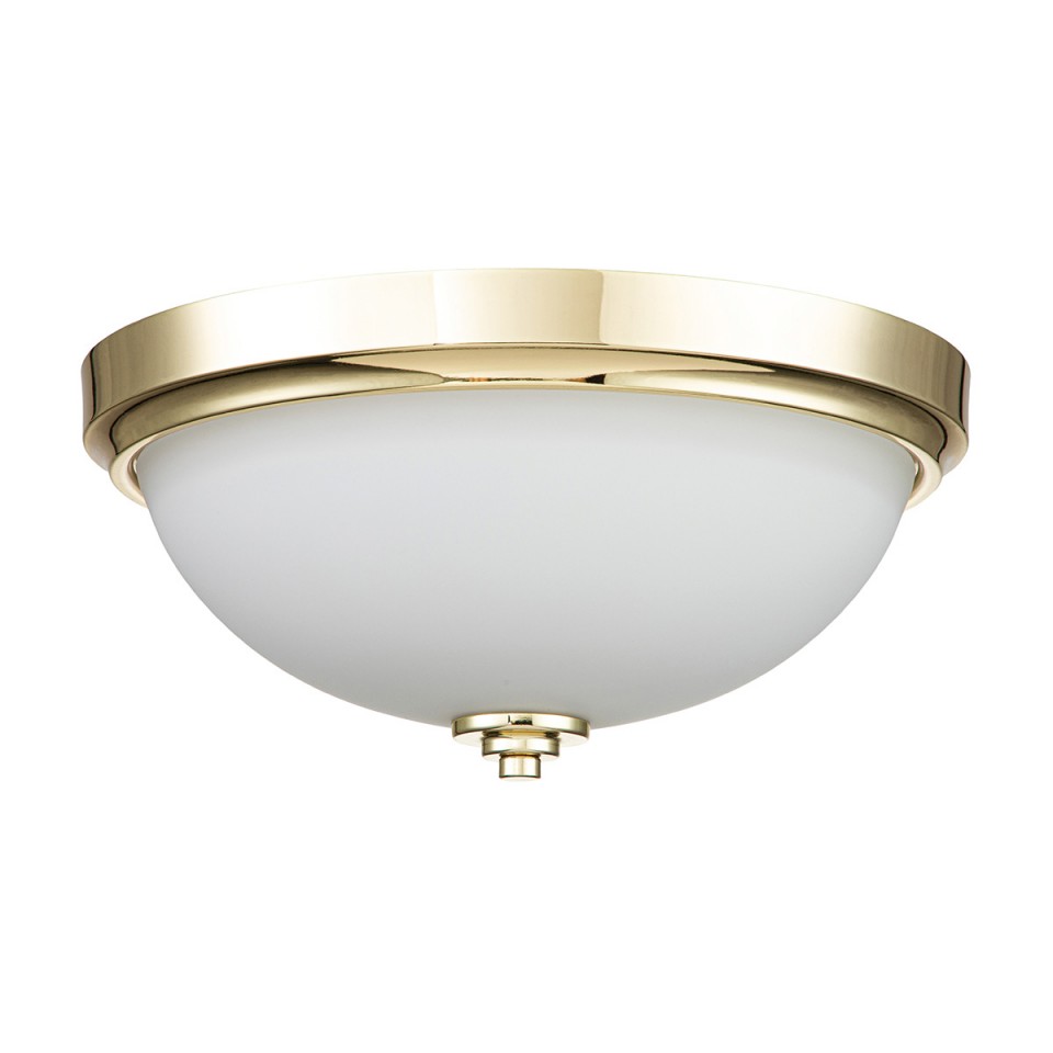 Malibu 2 Flush Fitting Light Polished Brass/White 33.5cm IP44