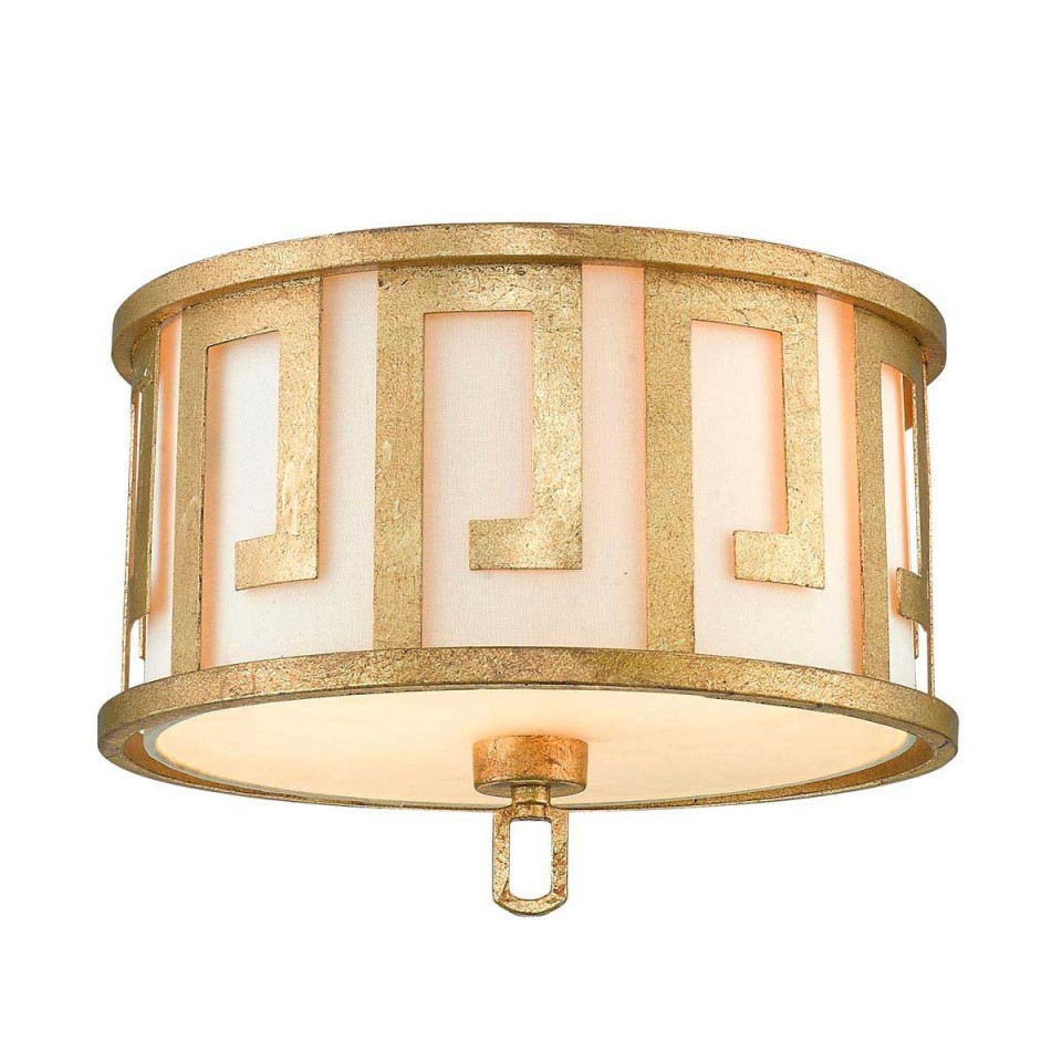 Lemuria 2 light plafond distressed gold 37.5cm