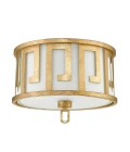 Lemuria 2 light plafond distressed gold 37.5cm