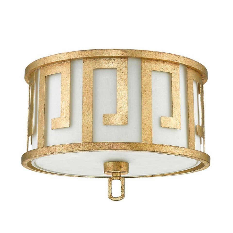 Lemuria 2 light plafond distressed gold 37.5cm