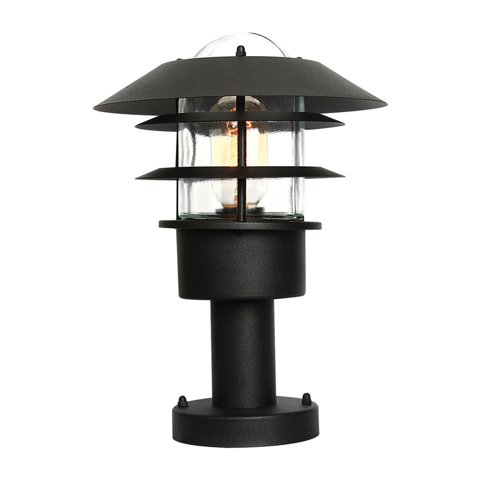 Helsingor 1-Lt Outdoor Pedestal Light Black 30.5cm