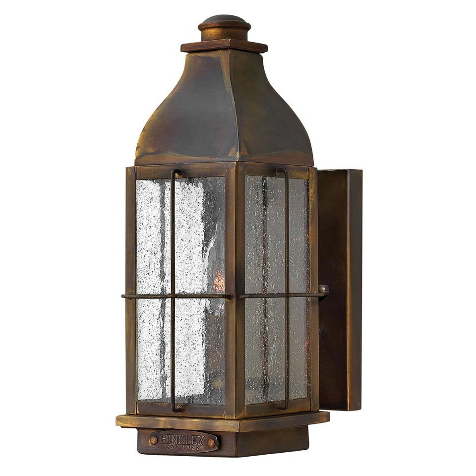 Bingham 1-Lt Small Outdoor Wall Lantern Sienna/Glass 31.8cm IP44