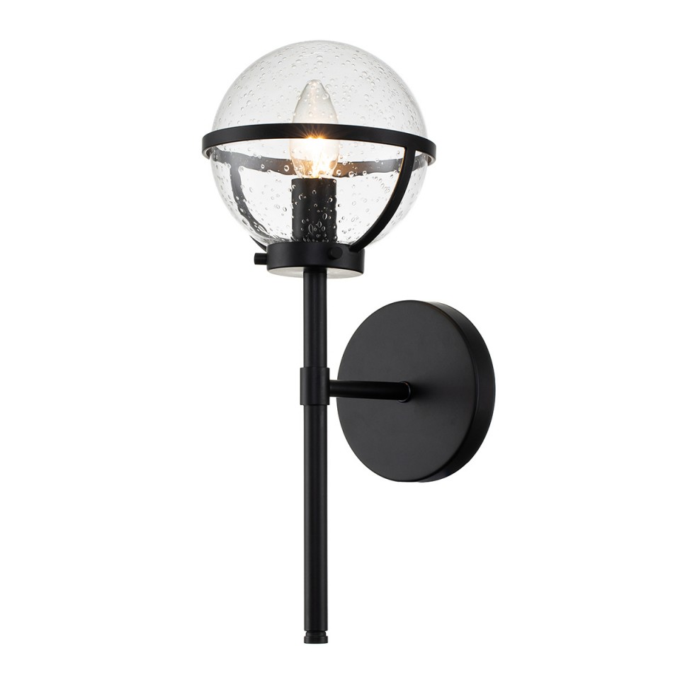 Hollis 1 vägglampa svart/klar 40,3cm IP44