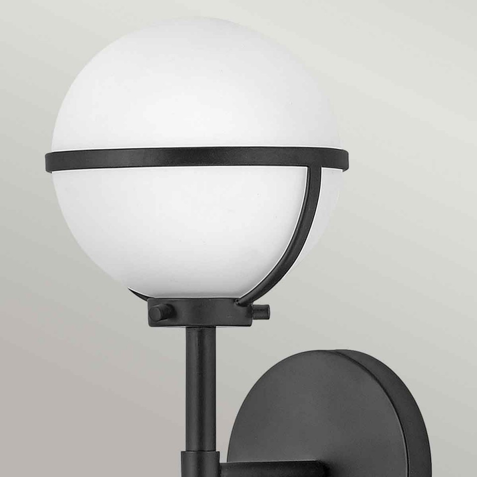 Hollis 1 Wall Lamp Black/White 40.3cm IP44