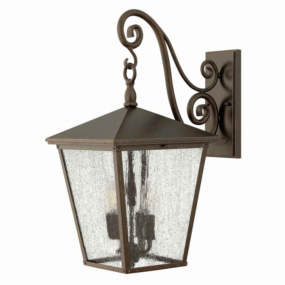 Trellis 4-Lt stor utomhus vägglampa regency-brons/glas 56,5 cm IP44