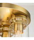 Brinley 3 Flush Fitting Light Brushed Brass/Clear 28.2cm