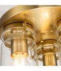 Brinley 3 Flush Fitting Light Brushed Brass/Clear 28.2cm