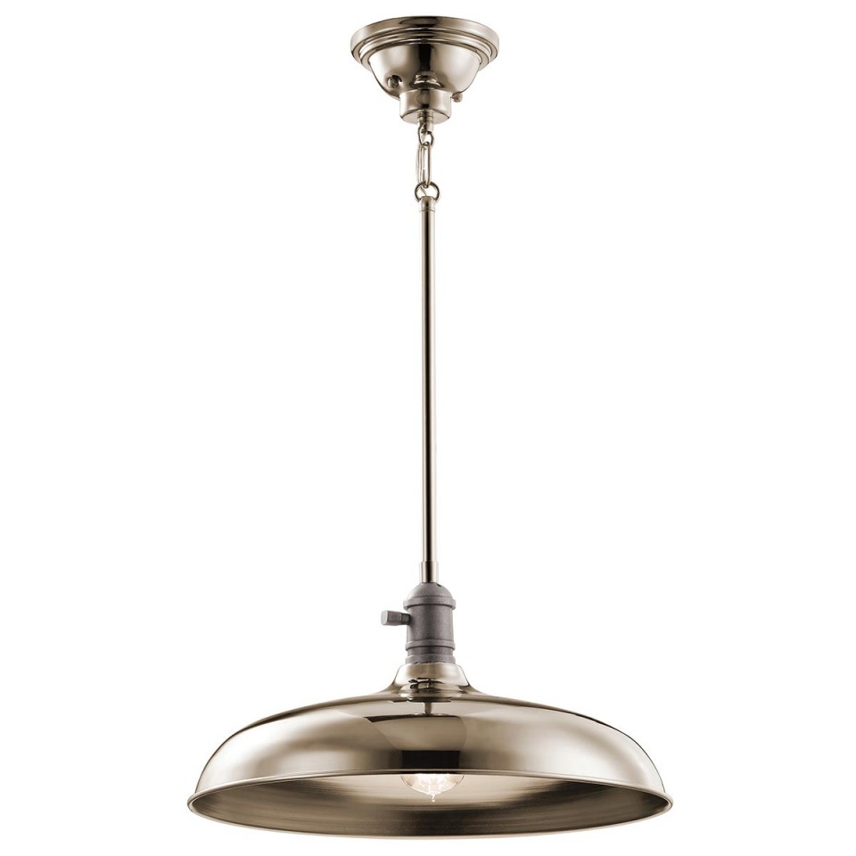 Cobson 1-Lt Ceiling Lamp Polished Nickel 40.7cm