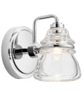 Talland 1 Wall Lamp Chrome/Glass 16.3cm IP44