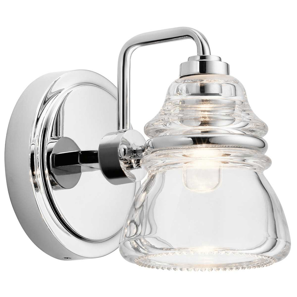 Talland 1 Wall Lamp Chrome/Glass 16.3cm IP44