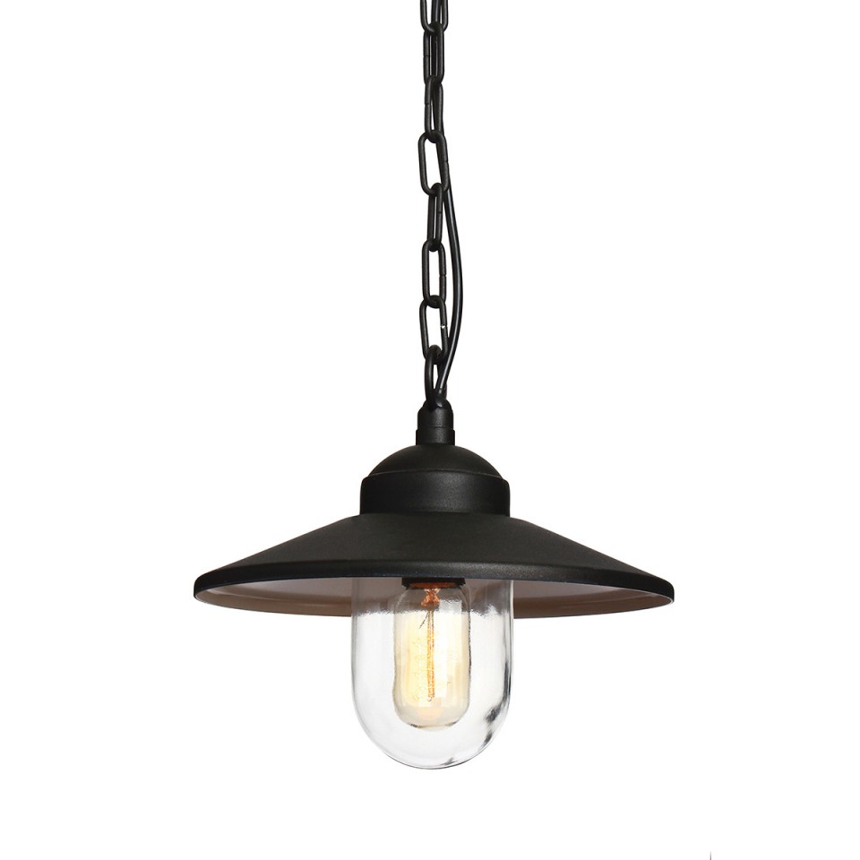 Klampenborg 1-Lt Outdoor Ceiling Lamp Black 27.5cm