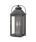 Anchorage 2-Lt Outdoor Wall Lantern Aged Zinc/Clear 45.1cm