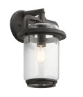 Andover 1-Lt Large Outdoor Wall Lamp Weathered Zinc/Clear 43.7cm