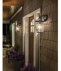 Andover 1-Lt Large Outdoor Wall Lamp Weathered Zinc/Clear 43.7cm