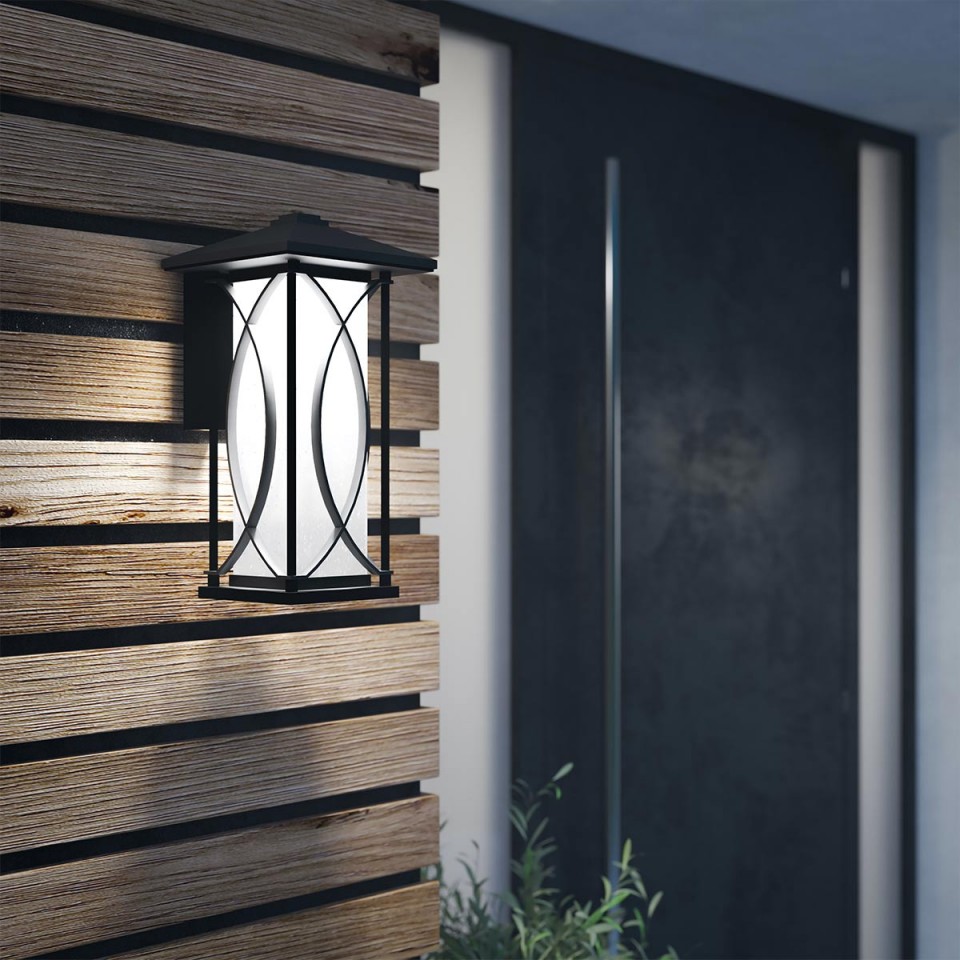 Ashbern 1-Lt Outdoor Wall Lamp Textured Black 46.4cm