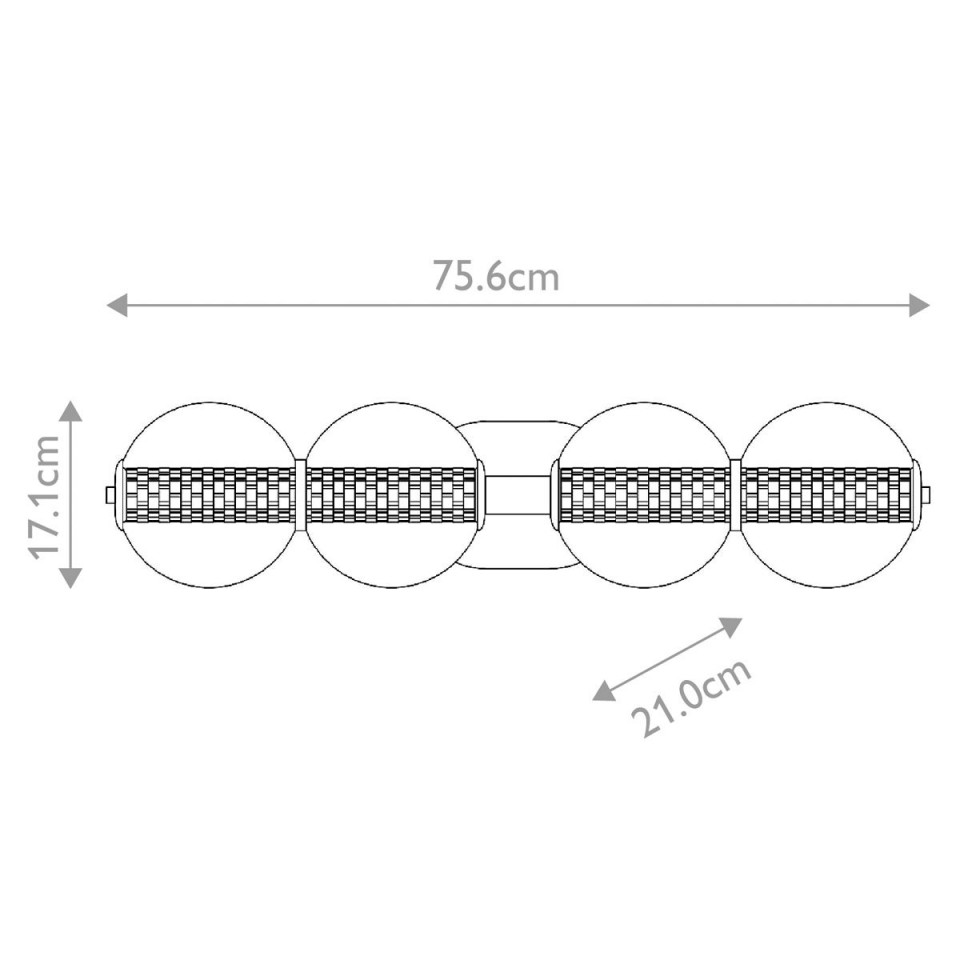 Atomo 4-lt wall light polished chrome 75.6 cm