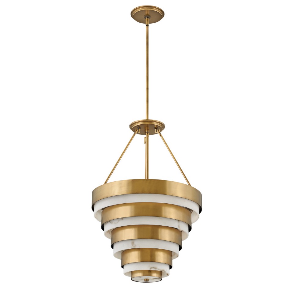 Echelon 4-Lt Ceiling Lamp Heritage Brass/White 45.5cm