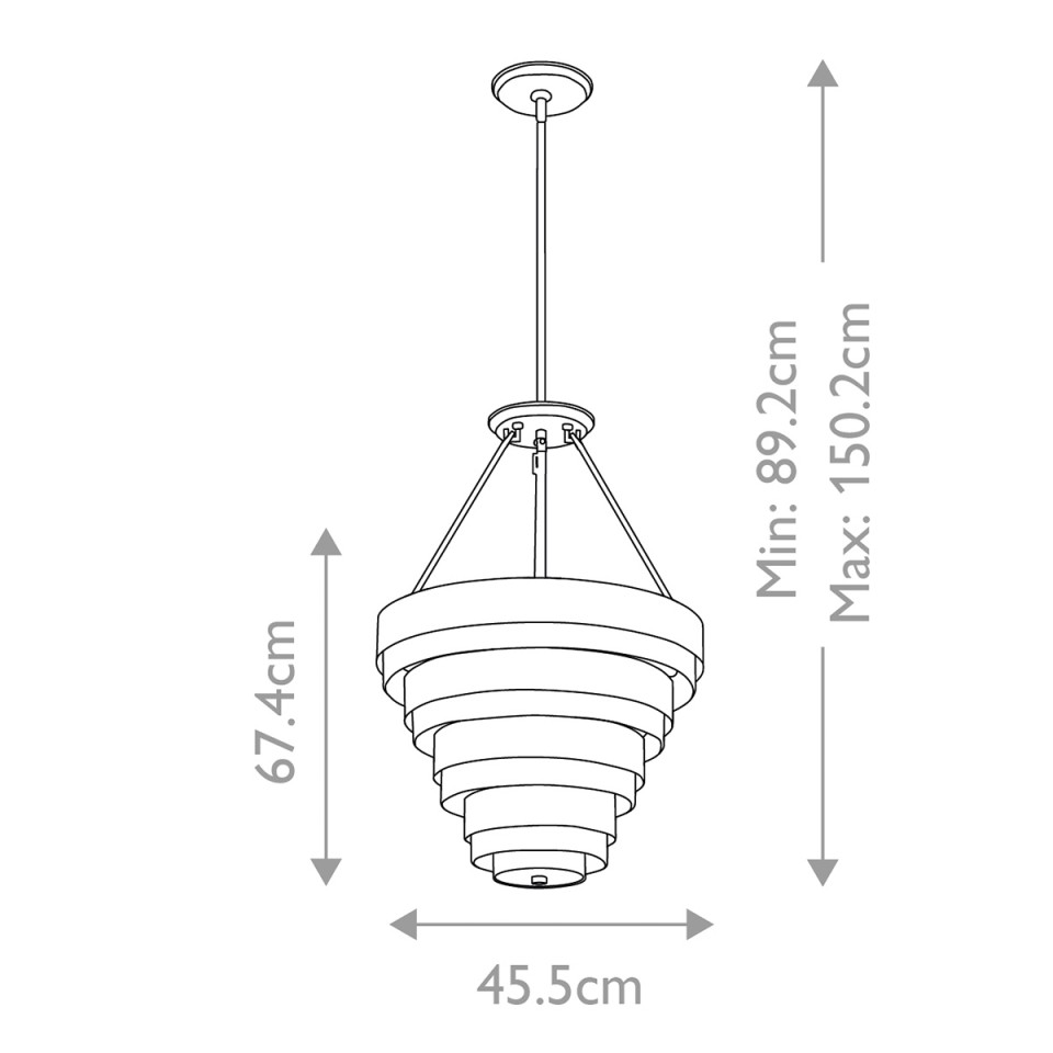 Echelon 4-Lt Ceiling Lamp Heritage Brass/White 45.5cm