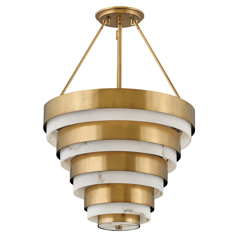 Echelon 4-Lt Ceiling Lamp Heritage Brass/White 45.5cm