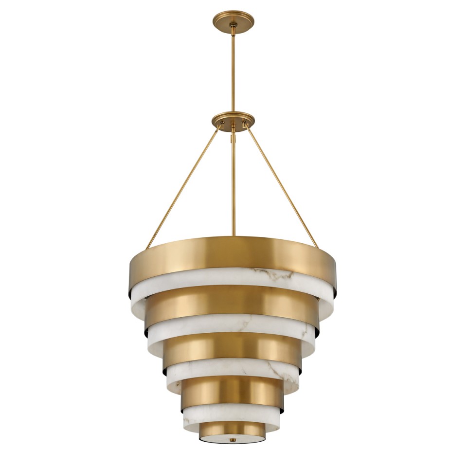 Echelon 8-Lt Ceiling Lamp Heritage Brass/White 69.2cm