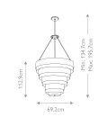 Echelon 8-Lt Ceiling Lamp Heritage Brass/White 69.2cm