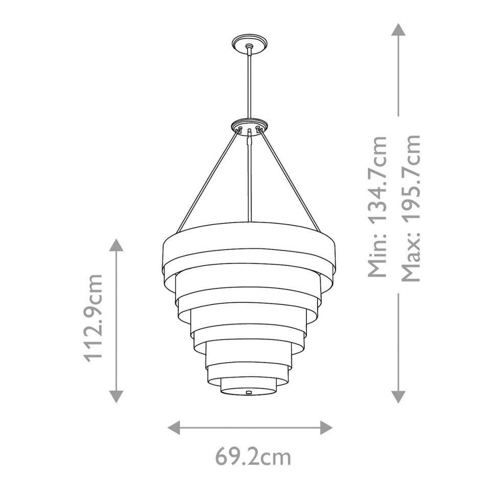 Echelon 8-Lt Ceiling Lamp Heritage Brass/White 69.2cm