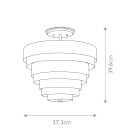 Echelon 3-lt plafond mässing/vit 37,3cm