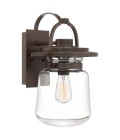 Lasalle 1-Lt Medium Outdoor Wall Lamp Western Bronze/Clear 39.3cm