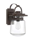 Lasalle 1-Lt Medium Outdoor Wall Lamp Western Bronze/Clear 39.3cm