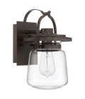 Lasalle 1-Lt Small Outdoor Wall Lamp Western Bronze/Clear 29.6cm