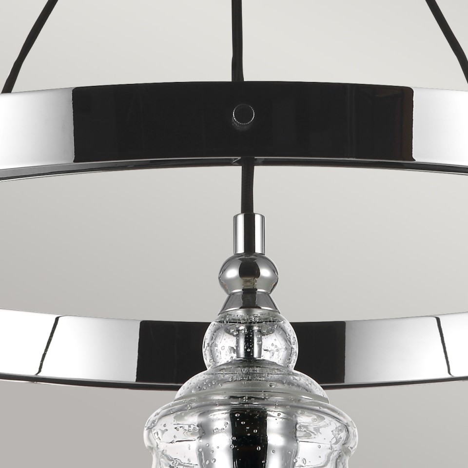 Loras 3-Lt Chandelier Polished Chrome/Clear 47.9cm