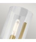 Nye 1-Lt Wall Light Brass/Clear 24.5cm