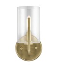 Nye 1-Lt Wall Light Brass/Clear 24.5cm