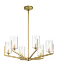 Nye 6-Lt Chandelier Brass/Clear 71.1cm