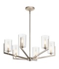 Nye 6-Lt Chandelier Classic Pewter/Clear 71.1cm