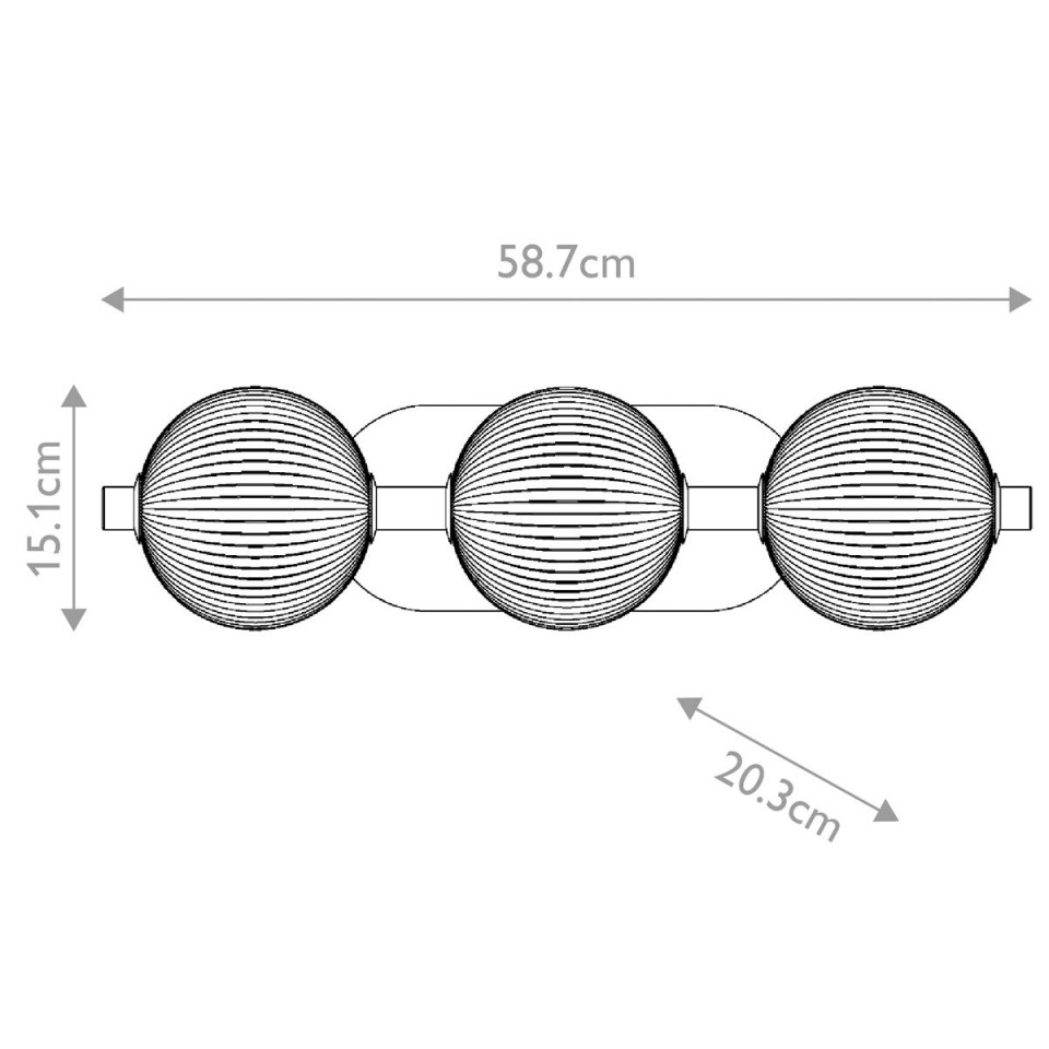 Palmas 3-ljus vägglampa polerad nickel 58,7 cm