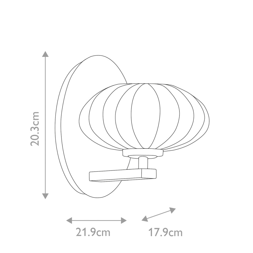 Pim 1-lt vägglampa polerad krom/vit 20,3cm IP44