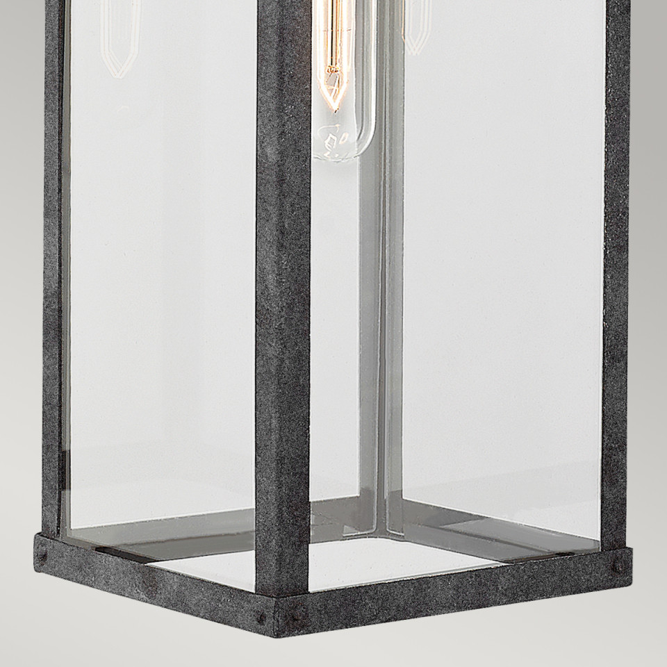 Porter 1-Lt Large Outdoor Wall Lantern Aged Zinc/Clear 56.4cm